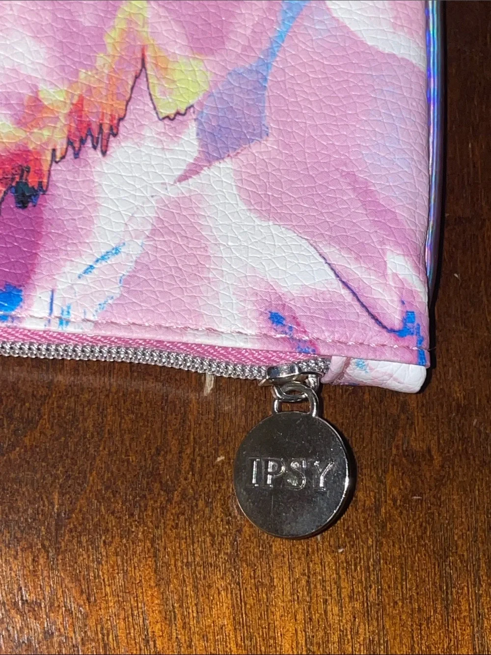 Ipsy Colorful Pink Pastel Marbled Color Zip Make Up Pouch